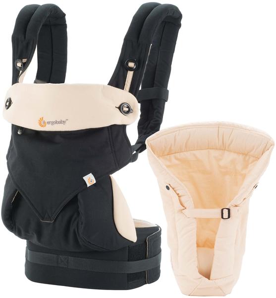 Ergobaby Four Position 360 Baby Carrier + Infant insert - Black/Camel