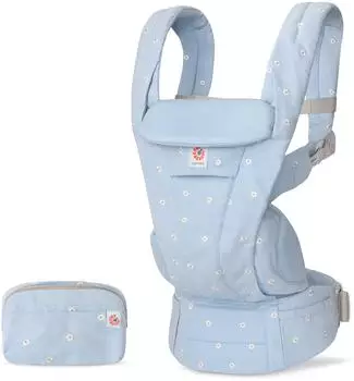 ergobaby Omni Deluxe Baumwolle serene blue flowers