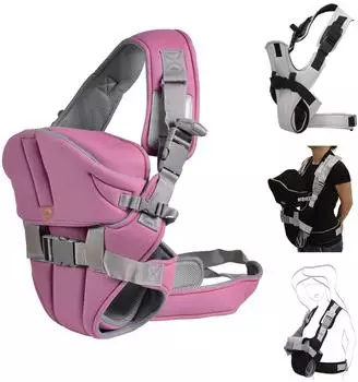 Moni Carry Go 2-in-1 Bauch- und H&uuml;fttrage, rosa, 3 Monate bis 1 Jahr (110987)