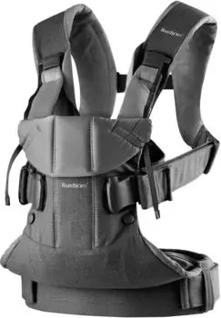 Babybjörn Baby Carrier One, Woven Mix, denim grau/dunkelgrau (098194)