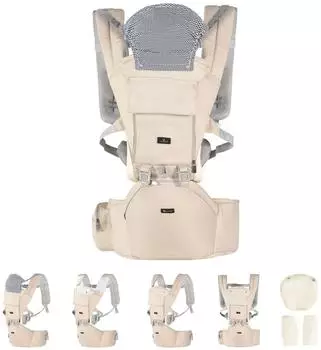 Cangaroo Ivy Babytrage Bauch- und R&uuml;ckentrage, beige (111783)