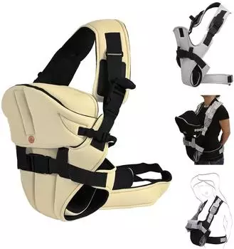 Moni Carry Go 2-in-1 Bauch- und H&uuml;fttrage, hellbraun, 3 Monate&ndash;1 Jahr (111007)