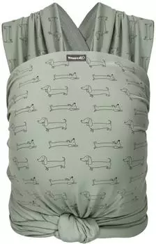 Hoppediz Elastisches Tragetuch Dackelicious, 100% Baumwolle, 4,60x0,50m