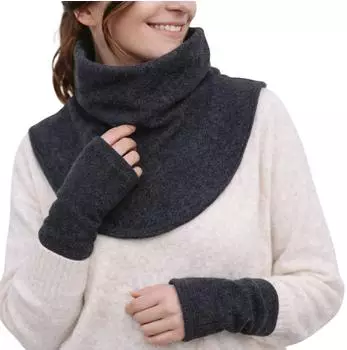 Hoppediz Fleece Schalkragen und Stulpen für Babytrage, anthrazit