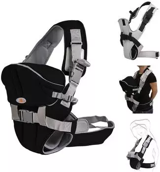 Moni Carry Go 2-in-1 Babytrage Bauch & H&uuml;fte, schwarz (Carrier Carry Go 2)
