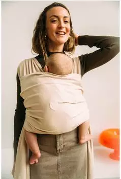 Koala Babycare Cuddle Band 2.0 Babytragetuch, Bio-Baumwolle, unisex, bis 15kg, beige