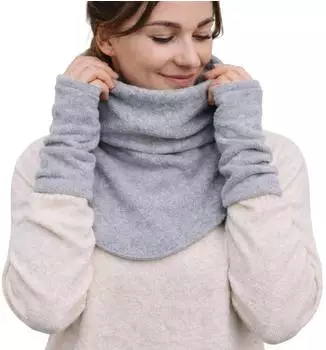 Hoppediz Fleece Schalkragen und Stulpen, grau