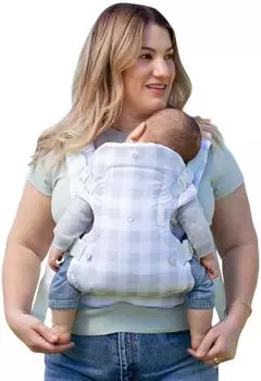 Infantino Flip 4-in-1 Ergonomische Babytrage, 3,6–14,5kg, Gingham (200124-00)