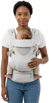 Koala Babycare Babytrage 0-36 Monate (3,2-20,4kg) hellgrau, Bauch- und Rückentrageweise