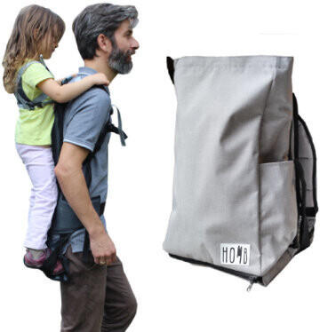 Homb Eltern-Rucksack mit Rückentrage hellgrau