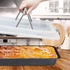 Relaxdays Backblech mit Deckel, 3in1 Kuchen Transportbox, BxT 40,5 x 32,5 cm, rechteckige Backform, Transporthaube, grau