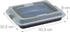Relaxdays Backblech mit Deckel, 3in1 Kuchen Transportbox, BxT 40,5 x 32,5 cm, rechteckige Backform, Transporthaube, grau