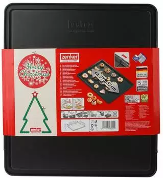 Zenker Sparkling Christmas Pl&auml;tzchenblech ausziehbar 52cm Antihaft Schwarz (6002)