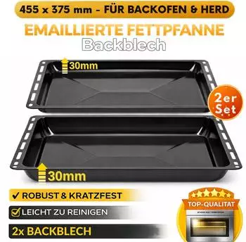 ICQN Backblech-Set emailliert 455x375x30mm (Yak017-Yak017-set)
