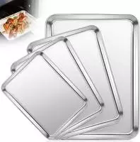 Backblech 4er Set Edelstahl Rechteckig Ungiftig Sp&uuml;lmaschinenfest