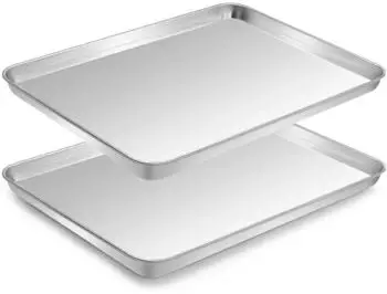 LuxusKollektion Backblech 2er-Set Edelstahl 40,5x30,5x2,5cm rostfrei