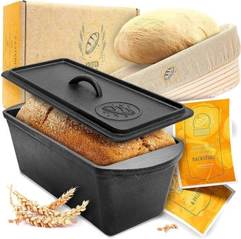 Krustenzauber Brotbackform mit Deckel inkl Gärkorb 28cm