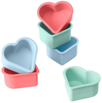 Lurch Muffinliner Herz Silikon 6er Set Pastelfarben Mix Backform f&uuml;r Muffins
