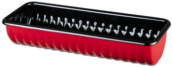 Riess 0637-020, Rehr&uuml;ckenform, Classic - Color ROT, 30 x 10 cm, H&ouml;he 6.7 cm, Inhalt 1.1 Liter, Emaille, rot/schwarz