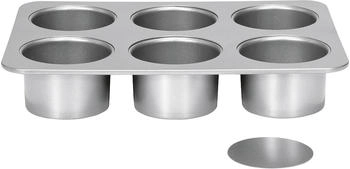Patisse Tray for 6 mini cheesecakes with removable base Patisse Tray for 6 mini cheesecakes with removable base