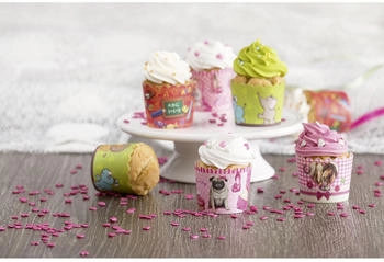 Städter Cupcake-Backform Fashion Dog Mini 12 Stück Papierförmchen Backförmchen