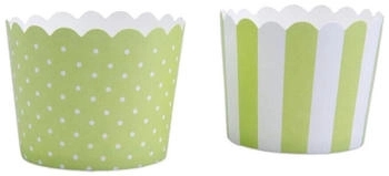 Städter Cupcake-Backform Hellgrün-Weiß Mini 12 Stück Papierförmchen Backförmchen
