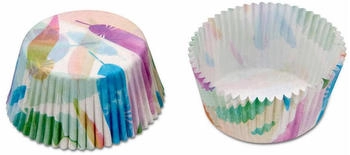Städter Papierform Rainbow Feathers Ø 5/7 cm / H 3 cm Bunt Maxi 50 Stück