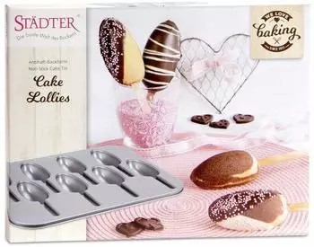 Städter Back-Set Cake Lollies 35 x 27 cm Silber inkl. 32 Sticks