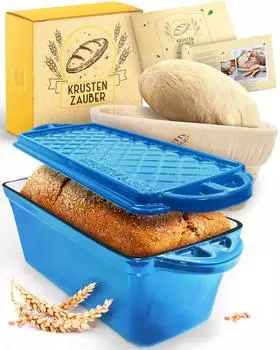 Krustenzauber Emaille Brotbackform 28cm mit Deckel in Blau
