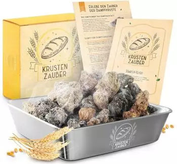 Krustenzauber Lavasteine samt Edelstahl Dampfschüssel zum Brot backen