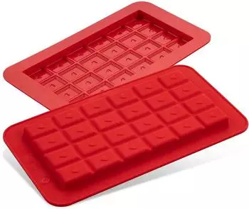 Dr. Oetker Schokoladenform S&uuml;&szlig;e Tafeln rot, Silikon, 2 St&uuml;ck