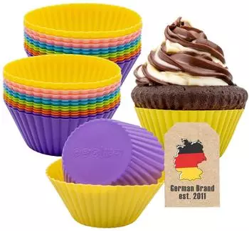 Intirilife Muffinformen wiederverwendbar, Silikon, bunt, 24 St&uuml;ck (IL-100533)