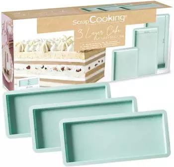 ScrapCooking Rechteckige Kuchenformen x3, Hellgrün (2976)