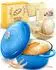 Krustenzauber Gusseisen Emaille Brotbacktopf 4,7l mit Gärkorb Blau