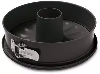 Guardini Gardenia Kuchenform mit Doppelboden und Auffangschale, 28cm, Stahl antihaftbeschichtet, schwarz (85028E)