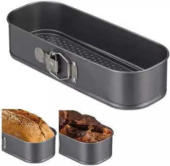 Relaxdays Kastenbackform Springform Carbonstahl 31cm, 2er-Set (10052923_0)