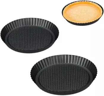 Relaxdays Obstbodenformen 3-tlg. Set, antihaft, &Oslash; 21/26/28cm, 6er-Set (10053523_0)
