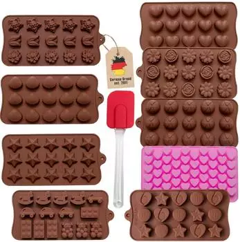 Intirilife Backformen-Set 10-teilig, Silikon, antihaftbeschichtet, mehrfarbig (IL-100694)