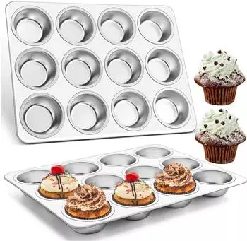 LuxusKollektion Muffinform 2er-Set, Edelstahl, rostfrei