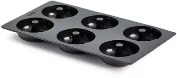 Lékué Donut-Silikonbackform für 6 Donuts, schwarz (0620406N01M022)