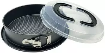 Relaxdays Springform antihaft mit Deckel, Kohlenstoffstahl
