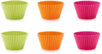 L&eacute;ku&eacute; Gro&szlig;e Muffinformen Silikon, 6-teilig, gemischt