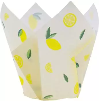 Pme Arts & Craft Tulpenförmige Muffinförmchen Zitronen, 24 Stück (MC501)