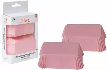 Decora Papilloten für Mini-Plumcakes 80x50x32mm, rosa, 36 Stück (0339887)