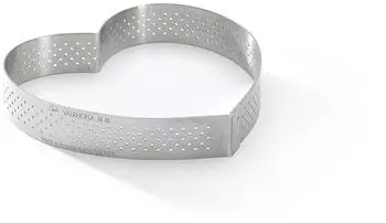De Buyer Herzf&ouml;rmiger Backring perforiert, Edelstahl, &Oslash;12cm, H2cm (3099.51)