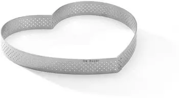 De Buyer Perforierter Tortenring herzf&ouml;rmig, Edelstahl, &Oslash;18cm (3099.52)
