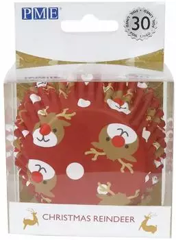 Pme Arts & Craft Weihnachtliche Cupcake-Förmchen Rentier, 30 Stück (BC804)