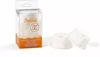 Decora Muffinförmchen, gekräuselt, weiß, 55x35mm, 25 Stück (339804)