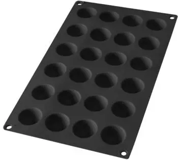 L&eacute;ku&eacute; Silikonform Halbkugel, 24 Stk., schwarz