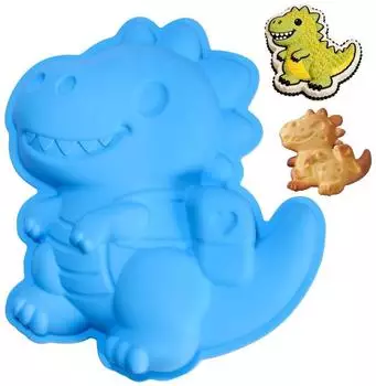 LuxusKollektion Stegosaurus Backform 3D Silikon Antihaft, 31,7 x 29,8 x 5,4 cm